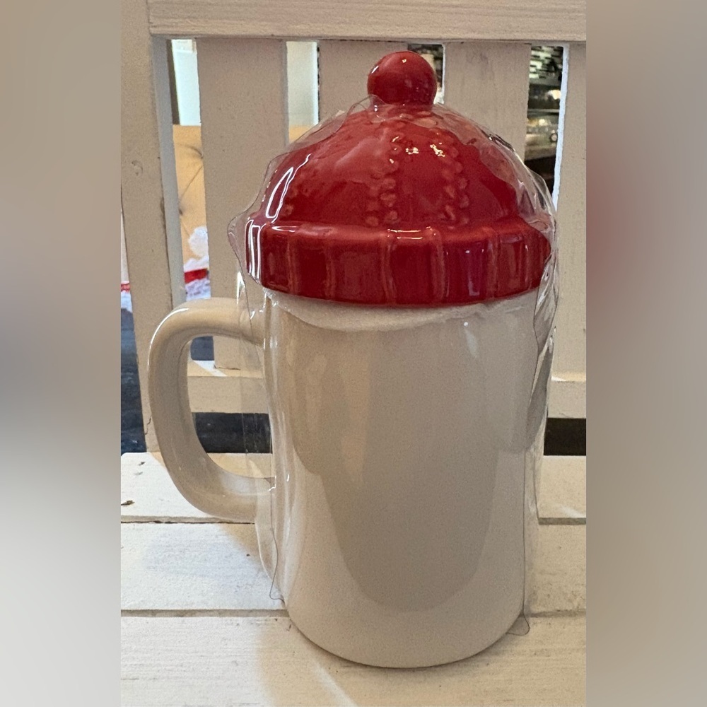Rae Dunn Red and White Snow Day Mug with Lid - Picture 3 of 3